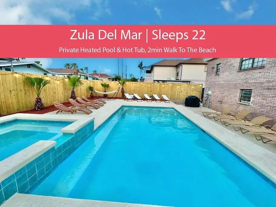 Zula Del Mar: Beachfront With Pool For Large Groups South Padre Island